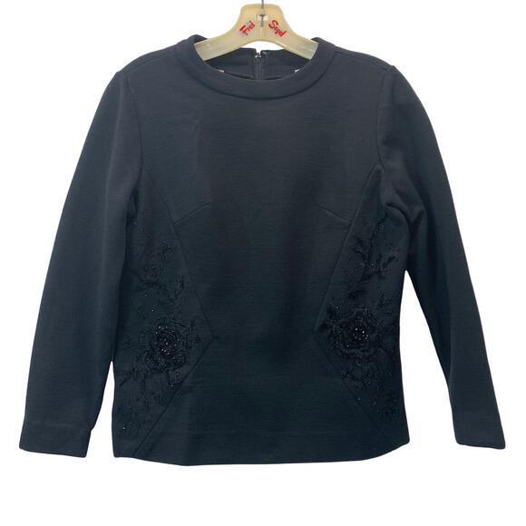 Vintage 60s Black Sweater | Mod PIN UP Bombshell Back Zip | Rockabilly | XS/S - Picture 4 of 10